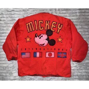 VTG Disney Mickey &‎ Co Womens Medium International Red Jacket Blazer Collectors